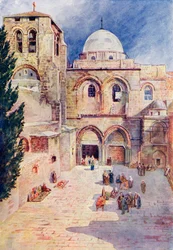 De kerk van het Heilig Graf, Jeruzalem, Palestina, ca. 1910, uit A Book of Modern Palestine door Richard Penlake, gepubliceerd ca. 1910.