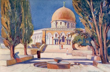De Rotskoepel op de Tempelberg, Jeruzalem, Palestina, ca. 1910, uit A Book of Modern Palestine door Richard Penlake, gepubliceerd ca. 1910.