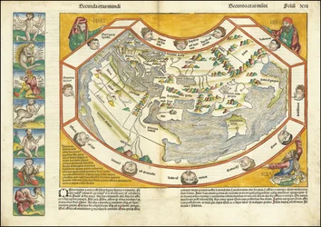 1493 kaart van de wereld - Secunda etas mundi