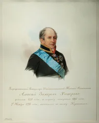 Portret van Alexei Zakharovich Khitrovo 1776-1854 Uit het album van de Keizerlijke Wacht, 1846-1849