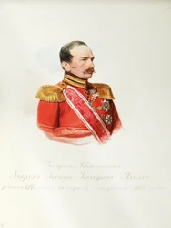 Portret van Baron Iosif Iosifovich von Velio 1795-1867 Uit het Album van de Keizerlijke Huzaren, 1846-1849