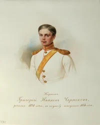 Portret van Grigory Ivanovich Chertkov 1828-1884 Uit het Album van de Keizerlijke Huzaren, 1846-1849