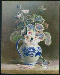 Geraniums in een Chinese Kan, 1875