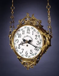 Een klok met dubbele wijzerplaat