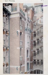 Uitzicht op het Castel Beranger (1897-1898), gebouw ontworpen door architect Hector Guimard (1867-1942)