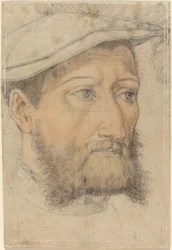 Portret van een Man met een Baard en een Baret