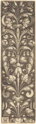 Tak van Sierlijk Blad met Twee Maskers en Twee Dolfijnen