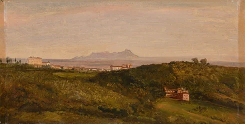 Heinrich Bürkel - Uitzicht op Monte Circeo. Rond 1853