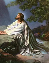 Christus in de tuin van Gethsemane door Heinrich Hofmann
