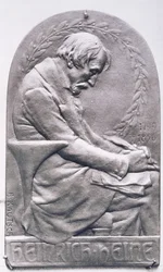 Portretmedaillon van Heinrich Heine (1797-1856)