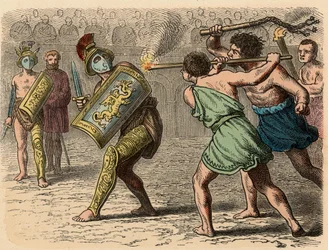 Oud Rome: Een laffe gladiator in gevecht, 1866