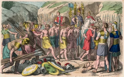 Oud Rome: Gevangen vijanden worden ingespannen
