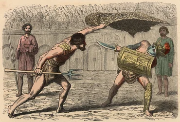 Het oude Rome: gladiatorengevechten in het amfitheater