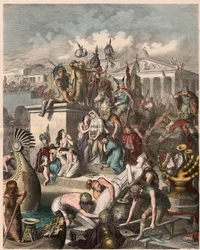 Oud Rome: Plundering van Rome door de Vandalen, op 2 juni 455, 1866