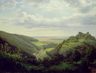 Uitzicht vanaf het Heilenberg Kasteel bij Jugenheim aan de Rijn, 1846