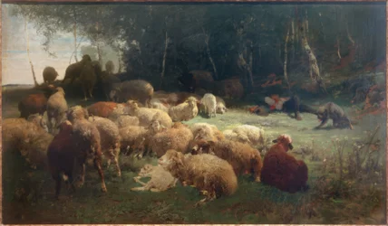 Herderjongen met schapen