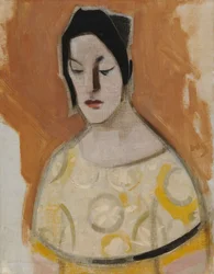 De waarzegster (vrouw in gele jurk)