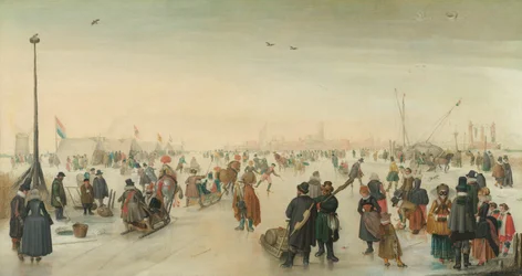 Winterlandschap bij een stad