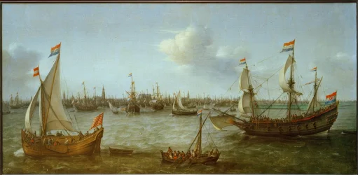 Uitzicht op het IJ bij Amsterdam