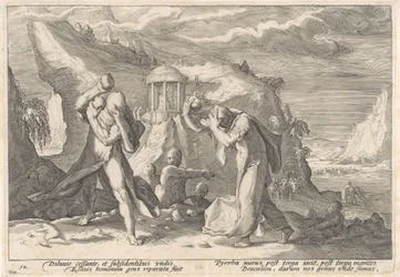 Deucalion en Pyrrha scheppen een nieuw mensenras (Metamorfosen van Ovidius)