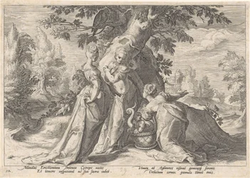 Dochters van Cecrops openen de mand van Minerva Metamorfosen van Ovidius