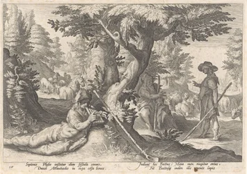Mercurius verandert Battus in een steen