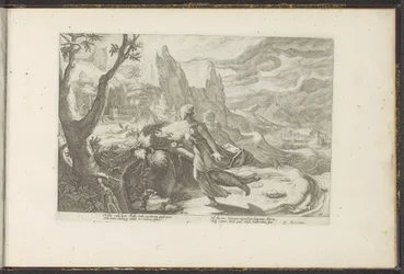 Thisbe vlucht voor een leeuw