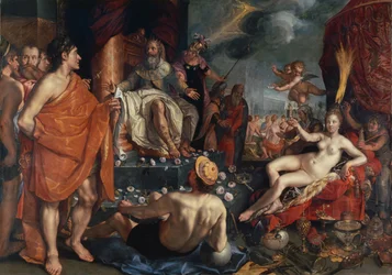 Hermes stelt Pandora voor aan koning Epimetheus, 1611