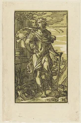 Jongeman met wandelstok