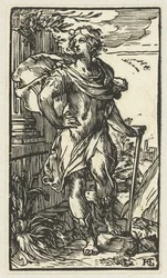 Jongeman met wandelstok