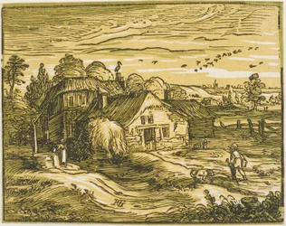 Landschap met een Boerderij, uit Vier Kleine Landschappen