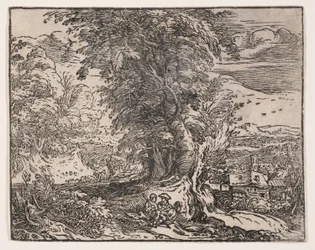 Landschap met een herderspaar