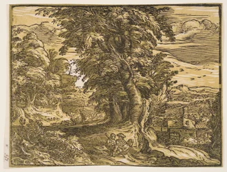 Landschap met een herderspaar