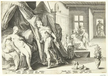 Mercurius betreedt de kamer van Herse nadat hij Agraulos in steen heeft veranderd
