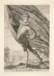 De vaandeldrager, naar links gedraaid
