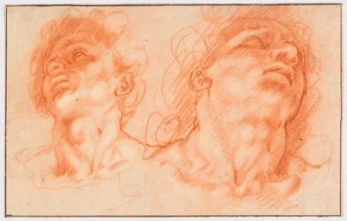 Twee mannelijke hoofden naar de Antieke, de zonen van Laocoön