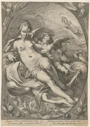 Venus en Cupido, blad 2 uit de serie „Drie godinnen“