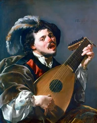 Een man die luit speelt, 1624
