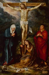 Christus aan het kruis, met Maria, St. Johannes en de Magdalena
