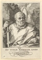 St. Matthias, uit Christus, de apostelen en St. Paulus met de geloofsbelijdenis, ca. 1589