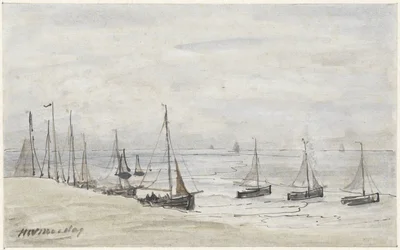 Visserspinken op het strand