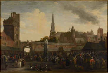 De Vismarkt in Antwerpen, 1695