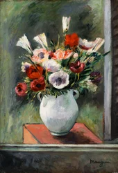 Anemonen in een witte vaas