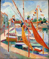 14 juli in St. Tropez (olieverf op doek)