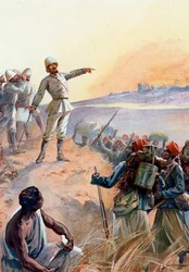 Fachoda-crisis: Kapitein Jean Baptiste Marchand en zijn Senegalese Tirailleurs marcheren naar Fachoda in Soedan om het een Frans protectoraat te maken, juli 1898