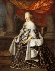 Portret van Maria Theresia van Spanje 1638-1683 als koningin van Frankrijk
