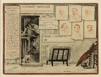 Portretten van heren de Lesseps, Coppée, generaal Pittié, de Bornier, Henri Martin, Mis de Cherville, 1883
