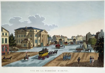 La barrier Saint-Denis, circa 1827 - in “Vues de Paris” door Courvoisier