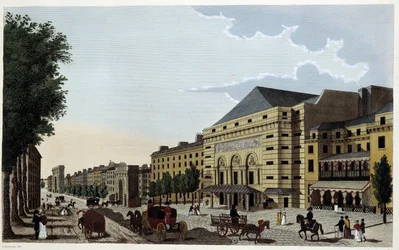 Théatre de la Porte Saint Martin. Gravure door Courvoisier