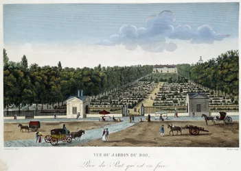 Zicht op de Jardin du Roi (Plantentuin) genomen vanaf de brug tegenover - in 